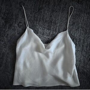 White silk cami top